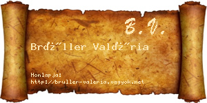 Brüller Valéria névjegykártya